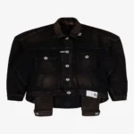 Front view of Maison Mihara Yasuhiro layered denim jacket