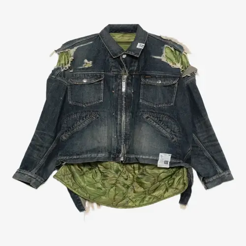 Maison Mihara Yasuhiro Layered Denim Jacket front view