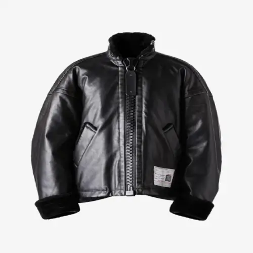 Maison Mihara Yasuhiro Leather Jacket front view