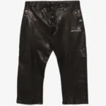 Maison Mihara Yasuhiro Leather Trousers front view showing smooth leather texture and relaxed silhouette