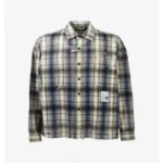Maison Mihara Yasuhiro Like Check Shirt front view with vintage checks and embroidered lettering.