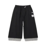 Front view of logo-patch pocket trousers with a relaxed utility-inspired silhouette