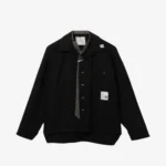 Front view of the Maison Mihara Yasuhiro Logo-Patch Shirt highlighting its shirt silhouette and logo-patch detail.