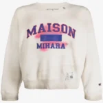 Front view of Maison Mihara Yasuhiro Logo-Print Cotton Sweatshirt