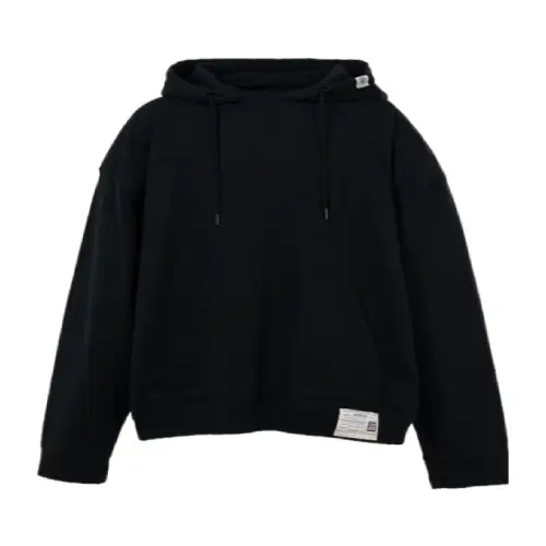 Maison Mihara Yasuhiro Long-Sleeve Hoodie (2) Maison Mihara Yasuhiro Long-Sleeve Hoodie front view in black