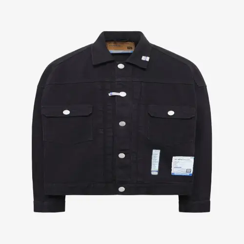 Maison Mihara Yasuhiro One Washed Selvage Denim Jacket (1) Maison Mihara Yasuhiro One Washed Selvage Denim Jacket front view