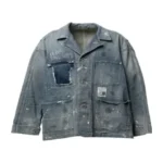 Maison Mihara Yasuhiro Paint-Splatter Denim Jacket front view