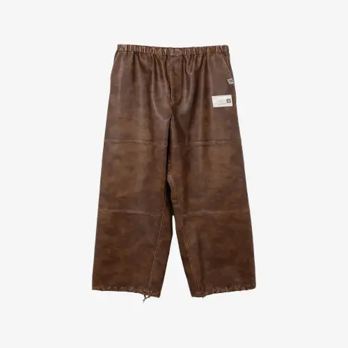 Front view of Maison Mihara Yasuhiro Panelled Trousers highlighting the panelled design