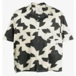 Maison Mihara Yasuhiro Patchwork-Pattern Cuban-Collar Shirt front view