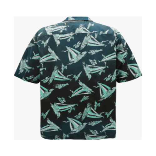 Maison Mihara Yasuhiro Pattern-Printed Shirt Back Maison Mihara Yasuhiro Pattern-Printed Short-Sleeved Shirt back view