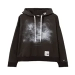 Maison Mihara Yasuhiro Printed Cotton Hoodie black front view