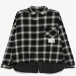 Front view of the Maison Mihara Yasuhiro Reversible Shirt highlighting its overall design.
