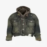 Maison Mihara Yasuhiro shifted layer denim jacket front view