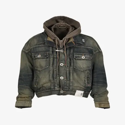 Maison Mihara Yasuhiro shifted layer denim jacket front view