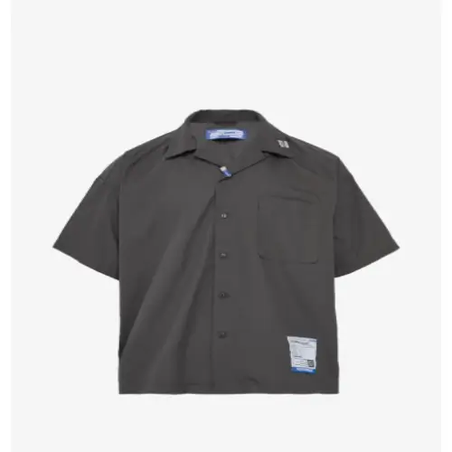Front view of the Maison Mihara Yasuhiro Short-Sleeve Oxford Shirt.