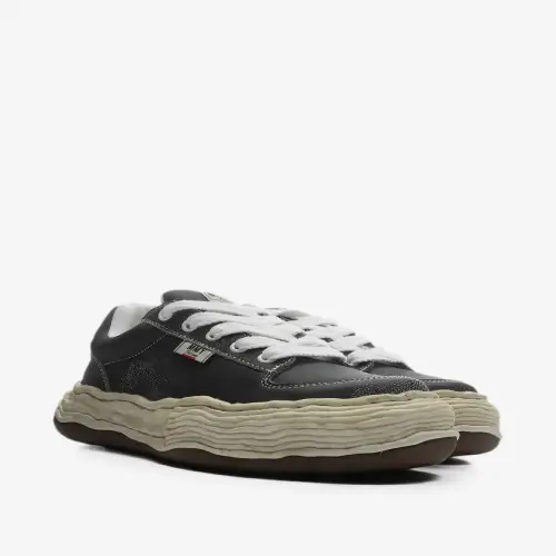Maison Mihara Yasuhiro Shrink Leather Low-Top Sneakers front view