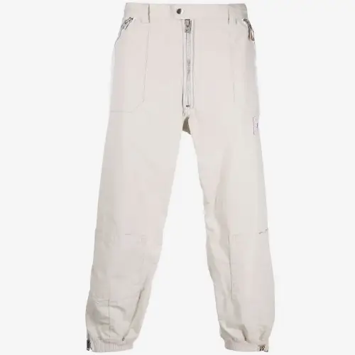 Maison Mihara Yasuhiro Side Stripe-Detail Straight-Leg Trousers (1) Front view of Maison Mihara Yasuhiro straight-leg trousers featuring side stripe detailing.