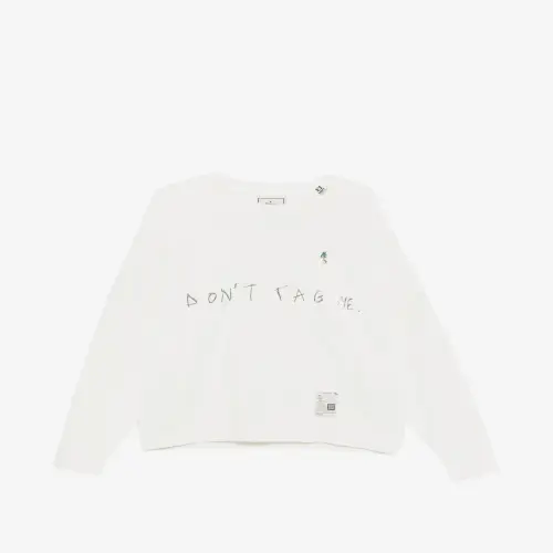 Front view of Maison Mihara Yasuhiro Slogan-Print Cotton Sweatshirt