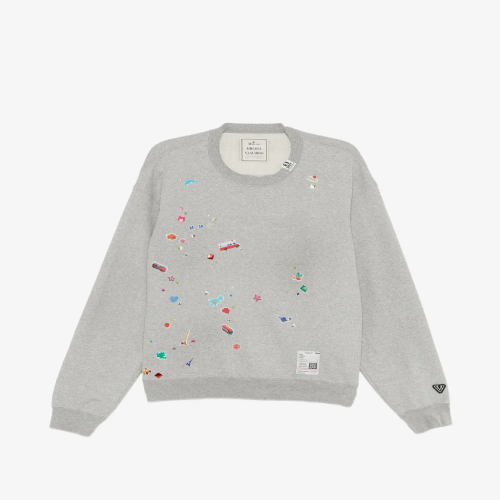 Front view of Maison Mihara Yasuhiro Sticker-Print Sweatshirt