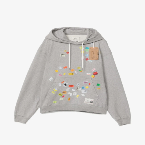Maison Mihara Yasuhiro Sticker Printed Hoodie front view
