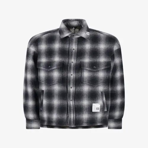 Maison Mihara Yasuhiro Stripe Puffer Shirt front view
