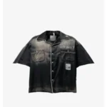Front view of the Maison Mihara Yasuhiro Sun Faded Shirt highlighting its vintage-inspired faded finish.