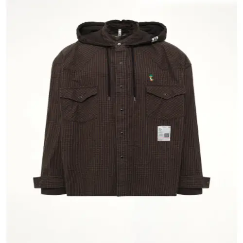Maison Mihara Yasuhiro Sweat Hoodie L_S Shirts in Black (1) Front view of the Maison Mihara Yasuhiro Sweat Hoodie L/S Shirts in Black showcasing its dark color and overall design.