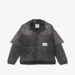 Maison Mihara Yasuhiro Sweat Layered Work Shirt front view