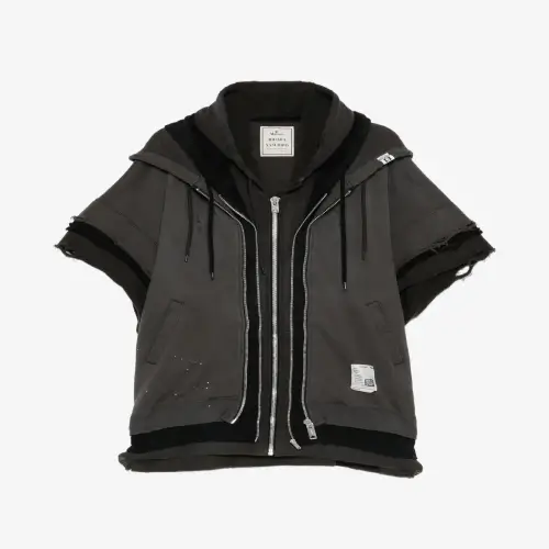 Maison Mihara Yasuhiro Triple Layered Zip-up Sweat Vest front view
